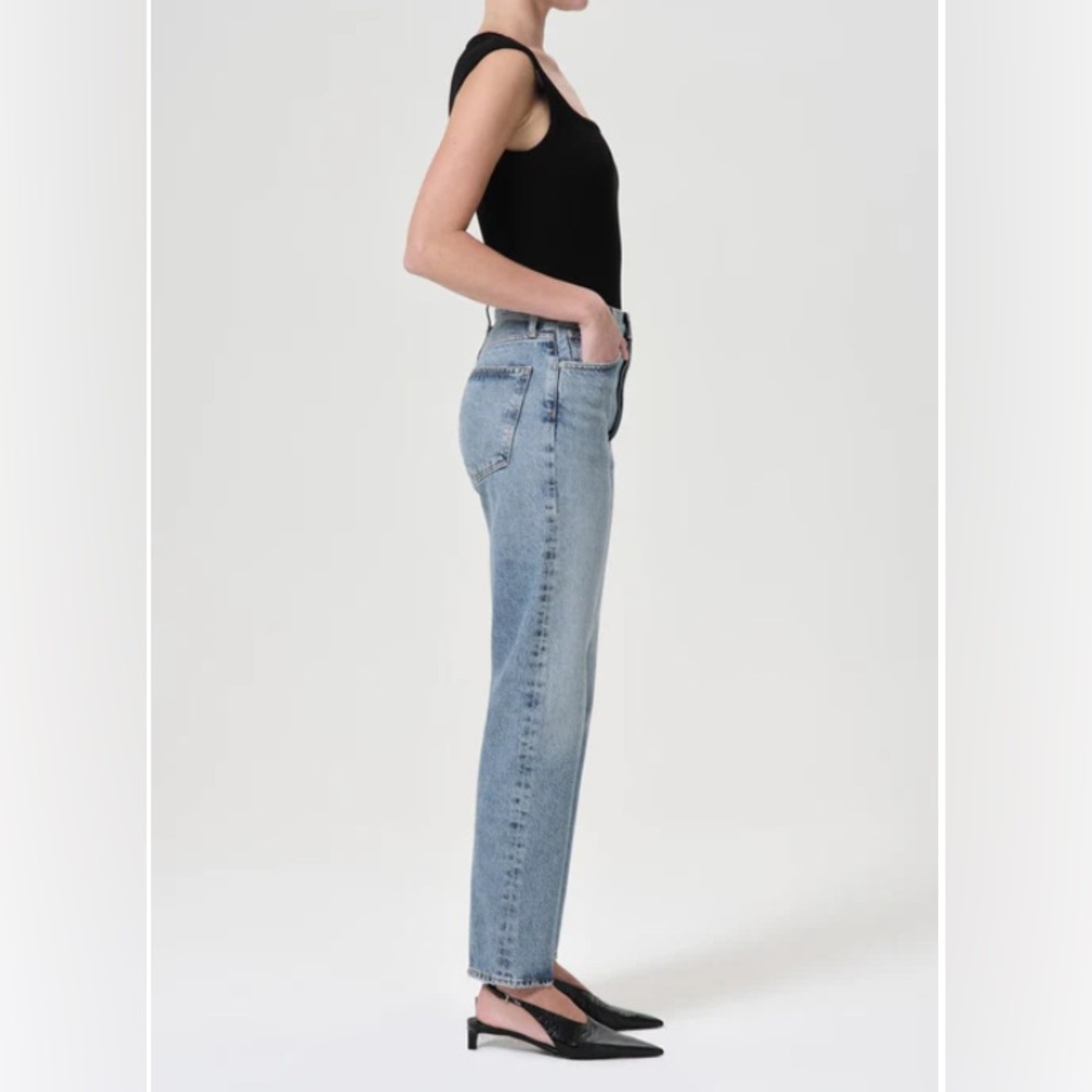 AGOLDE 90's Pinch Waist High Rise Straight Jeans in Navigate Size 24 Button Fly - Picture 5 of 16